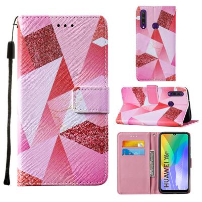 China Fanshion Simple Luxury PU Leather Wallet Case For Huawei Y6P 2020, For Huawei Y5P 2020 Wrist Strap Leather Case for sale