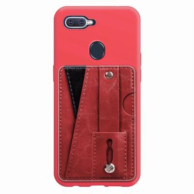 China Luxurious Leather For OPPO F9 Leather Case Card Slot Bracket Mobile Phone Case for sale