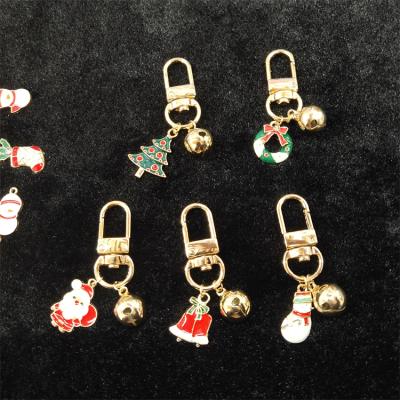 China High Quality Electroplating Bell Charms Women Girl Merry Christmas Key Chain, Wholesale Key Chains Ring Charm Accessories for sale