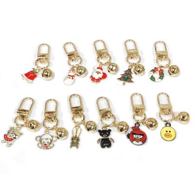 China High Quality Electroplating Charms Cute Cartoon Merry Christmas Gift Key Chain Charms Accessories, Key Chain Ring Car Pendant Charm for sale