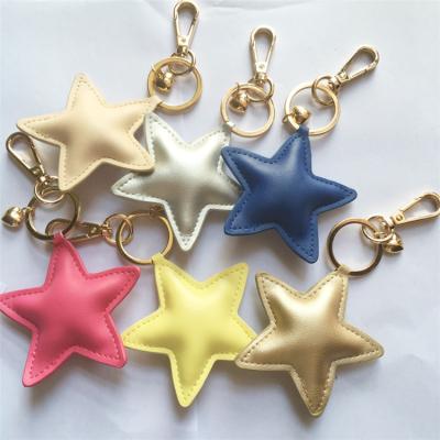 China HIGH QUALITY Leather Star ART Key Chain, Single Starr With Easy Clasp Key for sale