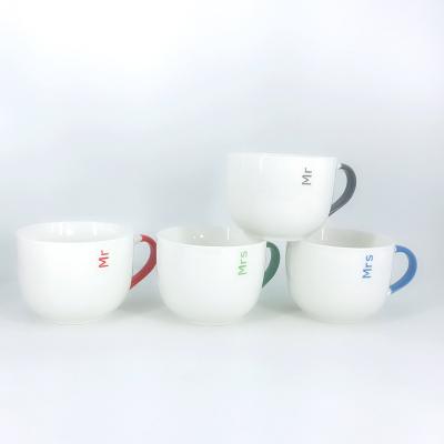 China CLASSIC 550cc Transfer Printing Soup Mug With Color Hand for sale