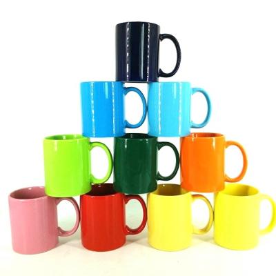 China New Viable Grow Straight Glazed Solid Color Stoneware Mug for sale