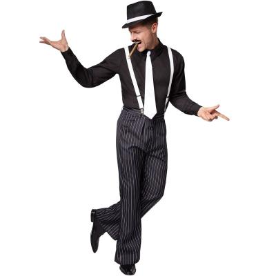 China Halloween Cosplay Suits Top Selling Halloween Film Character Chaplin Costume Gentleman Cosplay Suspenders Suit for sale