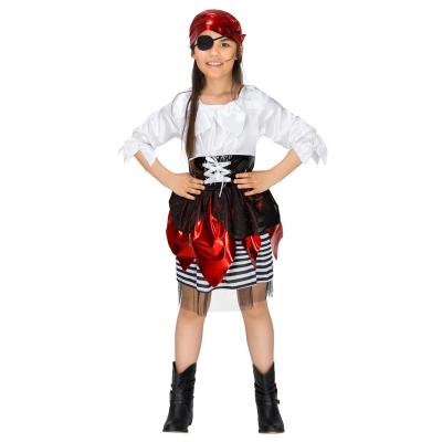 China Halloween Cosplay Suits Halloween Party Disguise Pirate Costume Printed Elastic Dresses Pirate dress For girls for sale