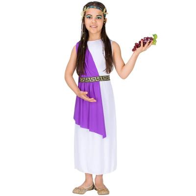 China Halloween Cosplay Suits Professional Supplier Children Purple Halloween Greek Goddess Dresses Girls Kids Costume Suit for sale