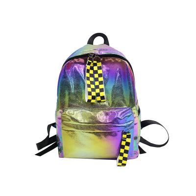 China Waterproof Fashion Backpack School Bag Teenager Multicolor Holographic Waterproof Backpack for Girls and Children for sale