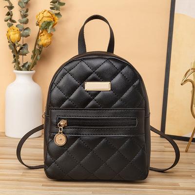 China Factory Wholesale Fashion Water Resistant PU Diamond Lattice Mini Style Girls Backpack Waterproof Leather Women Phone Bag With Handle for sale