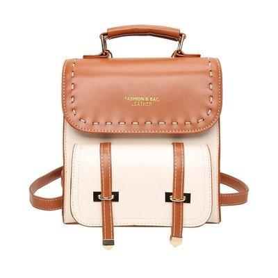 China Fashion Waterproof Vintage Contrast Color Stitching Thread Design Multifunctional Women Leather Backpack Cross - Body Sling Shoulder Bag for sale