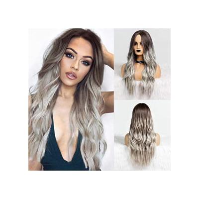 China Curly Water Wave Weaves Wigs Density Gradient Hair Price High Quality Smoky Gray Cheap Wigs for sale