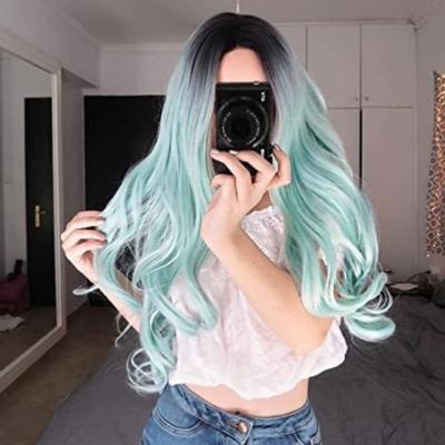 China Water Wave 26 Inch Hair Replacement Wig For Party Cosplay Party Cosplay Long Wavy Full Body Silky Heat Resistant Synthetic Wig for sale