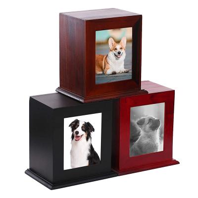 China Viable Elegance Wooden Pet Casket Burial Pet Casket Eco-friendly Pet Urn Box for sale