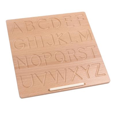 China Letters Study Montessori Toy Language Learning Toy Educational Double Sided Wooden Alphabet Discovery Board For Child for sale