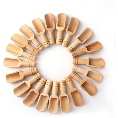 China Wholesale Sustainable Mini Wooden Bath Salt Spoon Candy Spoon for sale