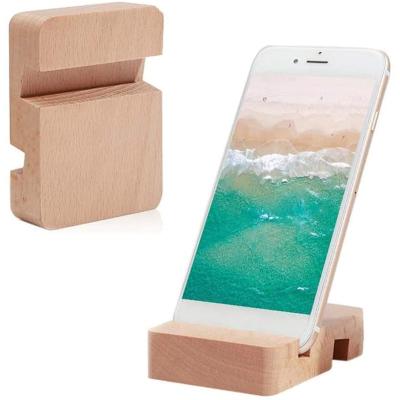 China Flexible Wholesale Custom Mobile Phone Holder Desk Wooden Cell Phone Stand for sale