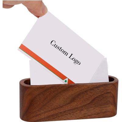 China Wholesale Business Gift Office Business Card Holder Case Wooden Business Card Holder for sale