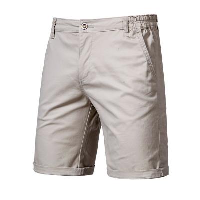 China New Solid 100% Cotton Anti-Wrinkle Shorts High Quality Business Waist Summer Mens Social Elastic Shorts Beach Shorts 10 Colors for sale