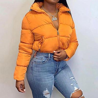 China 2021 Anti-Wrinkle Women Warm Coats Fashion Long Sleeve Zipper Jackets Bread Solid Thick Thin Casual Female Outerwear for sale