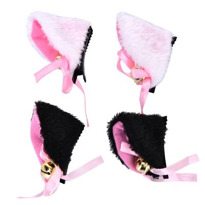 China Cat Ears Clip Fox Fur Hairpins Hairpins Hair Accessories Headwear Cosplay Anime Costume With Bell Hair Long 1 Pair One Size for sale