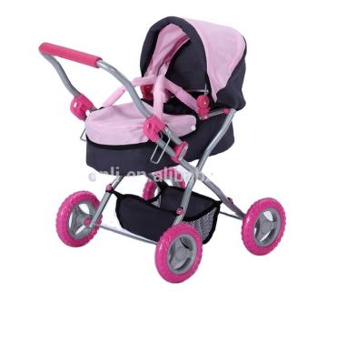 China Pretend Play Furniture Doll House Stroller Trolley Foldable Doll Pram Toy L37*W54*H55.5CM for sale