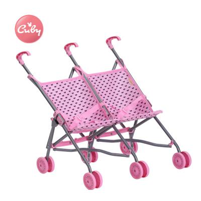 China New Arrival Metal / Plastic / Cloth Row Baby Pram Doll Twin Stroller Car Seat For Sale for sale