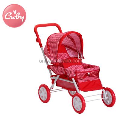 China Beautiful Metal Toy Luxurious Metal Twins Doll Pram Stroller for sale