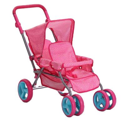 China 2018 Pink Doll Twin Four Wheels Stroller Toy For Children L38.5*W85*H74CM for sale