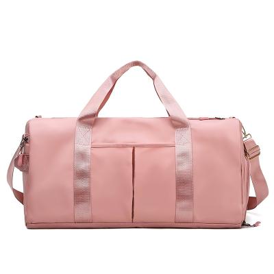 China High Quality Overnight Weekender Sports Duffel Bag With Wet Pocket And Shoe Compartment, Custom Logo Pink Travel Gym Duffel Bag For Women Men for sale