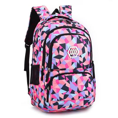 China Anti-theft Travel Daypack Casual Nylon Backpack, Geometric Boys Girls Satchel Backpack For Student Primary School Preppy Printing Schoolbag for sale