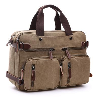 China Anti-theft Canvas Shoulder Handbag Business Briefcase Travel Backpack, 17.3 Inch Convertible Laptop Backpack Messenger Bag For Men/Women for sale