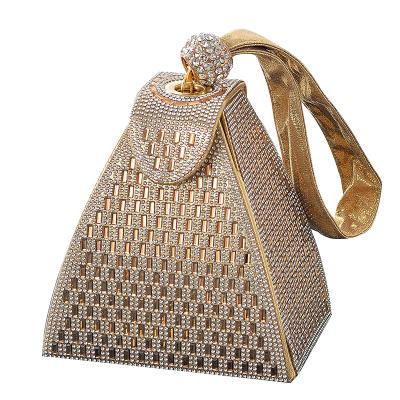 China High Quality Full Pyramid Evening Cocktail Pocket Wallet Rhinestone Fashion Evening Clutch Bag,Triangle Bracelet Clutch Purse For Women for sale