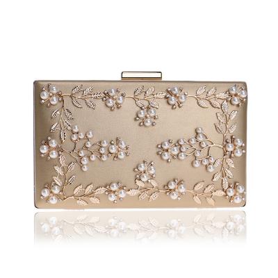 China High Quality Flower Wedding Evening Clutch Purse Bride Floral Clutch Bag Beads Square Evening Clutch Purse Bags For Women for sale