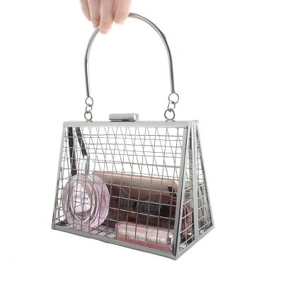 China High Quality Evening Handbag Women Grab Purses,Hollow Triangle Iron Cage Metal Cage Evening Clutch Clutch For Wedding Prom Party Dinner for sale