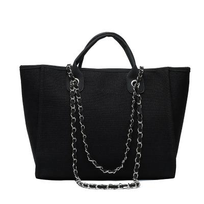 China High Quality Ladies Designer Shoulder Bag Large Capacity Work Tote Handbag With Chain, Canvas Purse And Handbags For Women for sale