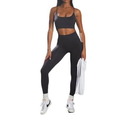 China Custom Logo Breathable Private Seamless Bra High Waists Gym Fitness Sets Sexy Butt Gaiters Crac! crack! training fitness yoga wear for sale