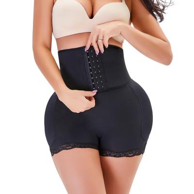 China Breathable Compression Shapewear Lace Trim Tummy Control Booty Push Up Shaping Hip Butt Enhancer Padded Panties for sale