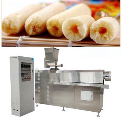 China Puffed Extruded Corn Snacks Making Machine Snacks Extruder Machine Process Core Filled Snacks Processing Line for sale