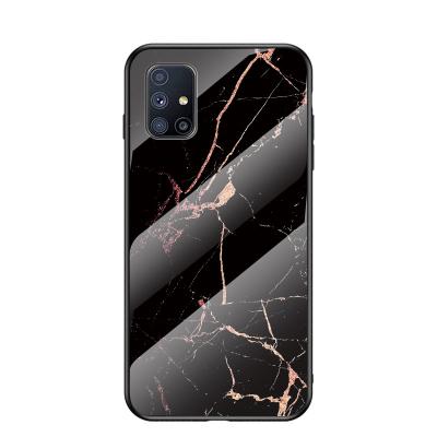 China Luxury Anti-fall Case Tempered Glass Anti-scratch Phone Case Marble Cover For Samsung A42 A51 M31s M51 for sale