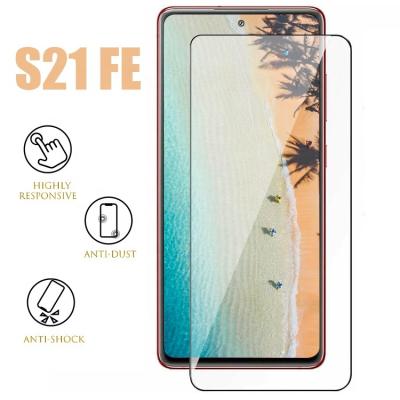 China For Galaxy S21 Fe 5G Anti Scratch Full Glue Bubble Free Support Fingerprint Reader For Samsung S21 Fe Tempered Glass Screen Protector for sale