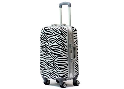 China Aluminum frame zebra print luggage 360 degree wheels for female or male for sale