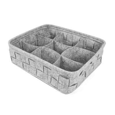 China Traditional Multifunctional Woven Storage Baskets Folding Felt Organizers Bin for sale