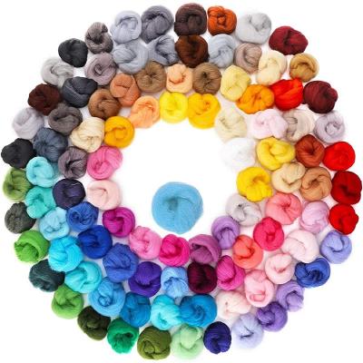 China Sustainable DIY Craft Materials 100 Colors Needle Felting Wool Proving for sale