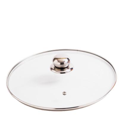 China Viable Glass Lid Manufacturer Square Round Tempered Glass Lid For Cookware Tempered Glass Jar Cover Lid With Stainless Steel Ring for sale