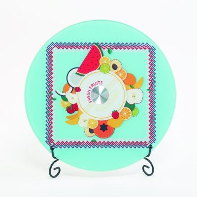 China Custom Sustainable Decorative Glass Cutting Board Round Premium Set Colored Decorative Decal Glass Size Board for sale