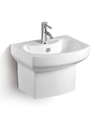 China Modern Small Size Ceramic Free Standing Wall-hung Half Pedestal Portable Wash Basin for sale