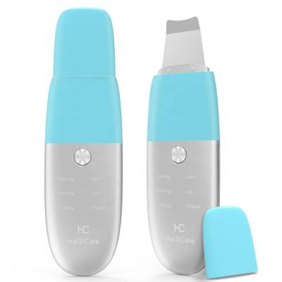 China Custom Logo Face Spatula Peeling Beauty Exfoliators Device Ultrasonic Facial Skin Scrubber for sale