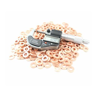 China Auto Engine Parts Supplying Crush Good Quality Injector Oil Shim Thickness 1.5mm Diesel Auto Parts Copper Gasket Customized for sale