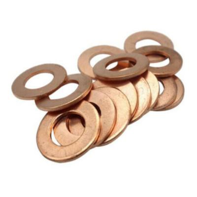 China Split CNC Stamping Machining Parts , Metric Solid Copper Sealing Joint Din 7603a Copper Gasket for sale