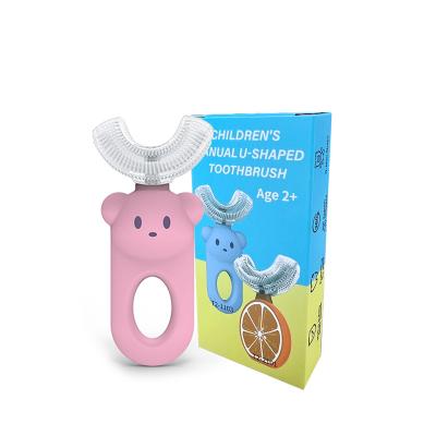 China Manufacturers Reusable Baby Toothbrush 360 U Shaped Soft Silicone Toothbrush Kids Toothbrush Kids 360 for sale