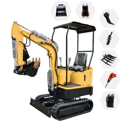 China Hotels Wholesale Mini Hydraulic Crawler Digger Mini Excavator 1 Ton Excavator With 0.025cbm Hot Bucket for sale